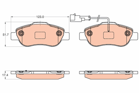 TRW GDB2039 KLOCKI HAMULCOWE PRZÓD TRW FIAT PANDA 12-