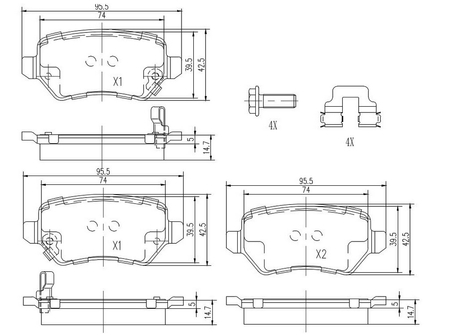 FT29524 KLOCKI HAMULCOWE TYŁ BEZ CZUJNIKA OPEL ASTRA