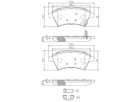 FT29139 KLOCKI HAMULCOWE PRZÓD FIAT SEDICI 06- BEZ CZUJNIKA 1.6/1.9/2.0