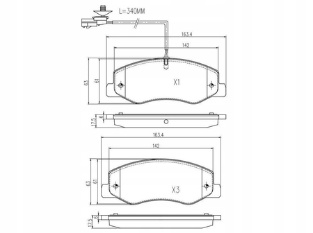 FT29537HD KLOCKI HAM RENAULT MASTER 10> TYŁ 1-CZUJNIK DOUBLE WHEEL
