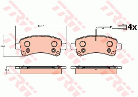 TRW GDB2106 KLOCKI HAMULCOWE TYŁ TRW FIAT DUCATO 14- 2-CZUJNIKI 20Q BREMBO