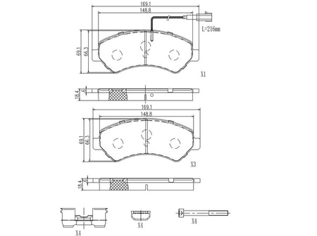 FT29132 KLOCKI HAM FIAT DUCATO 06> PRZÓD 1-CZUJNIK 20Q