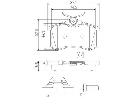 FT29520 KLOCKI HAM CITROEN BERLINGO 96> TYŁ BEZ CZUJNIKA