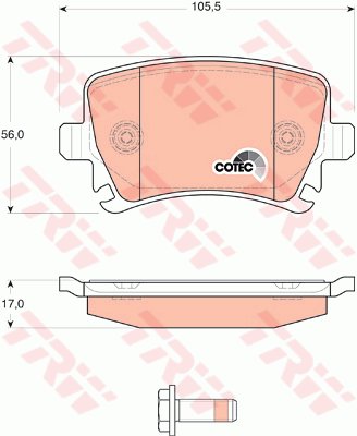 TRW GDB1622 KLOCKI HAM AUDI A4 TYŁ