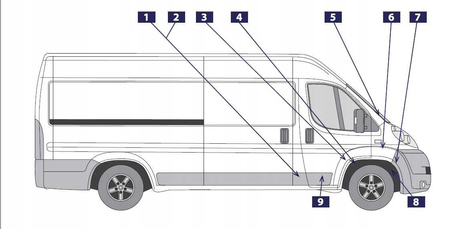 FT90749 NAKŁADKA BŁOTNIKA PRAWA GÓRA PRZÓD FIAT DUCATO 06-