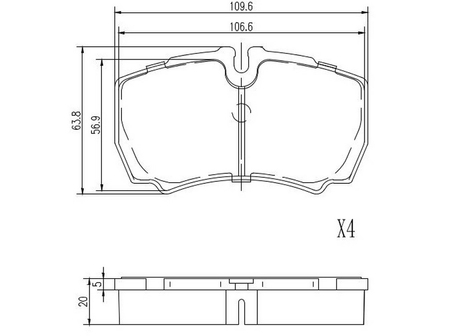 FT29092 KLOCKI HAM IVECO DAILY 00> TYŁ BEZ CZUJNIKA 29L / 35C / 50C