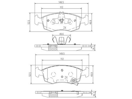 FT29042 KLOCKI HAM FIAT PANDA 12> PRZÓD BEZ CZUJNIKA