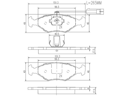 FT29086 KLOCKI HAMULCOWE FIAT PALIO/SIENA 97- 2-CZUJNIKI