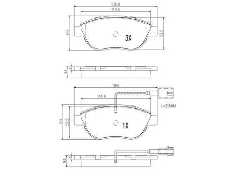 FT29113 KLOCKI HAMULCOWE PRZÓD 1-CZUJNIK FIAT DOBLO 09-
